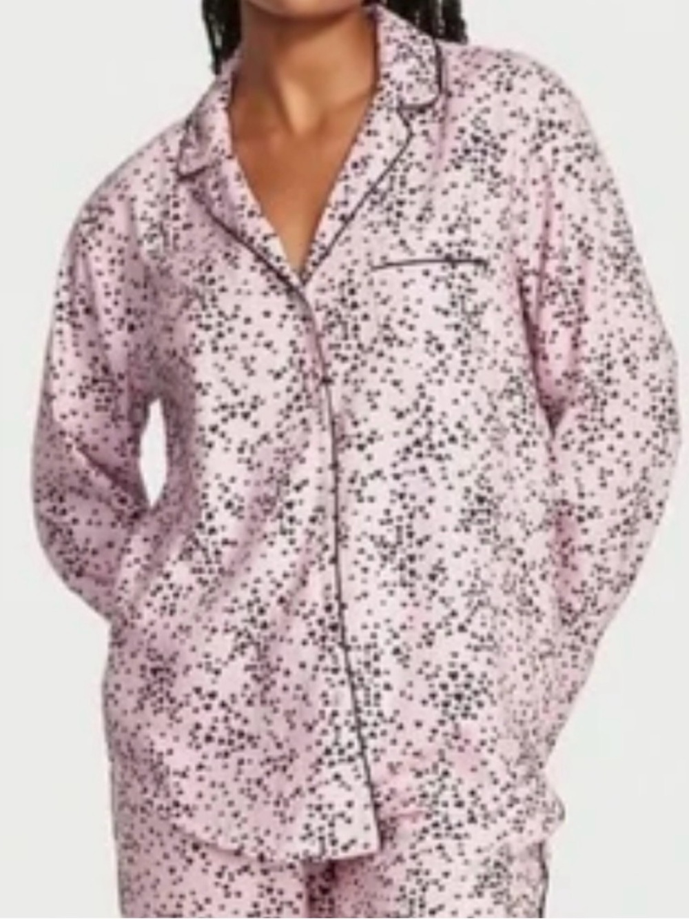 Victoria'sw Secret Flannel PJ Pajama Set Light Pink Tiny Hearts XL